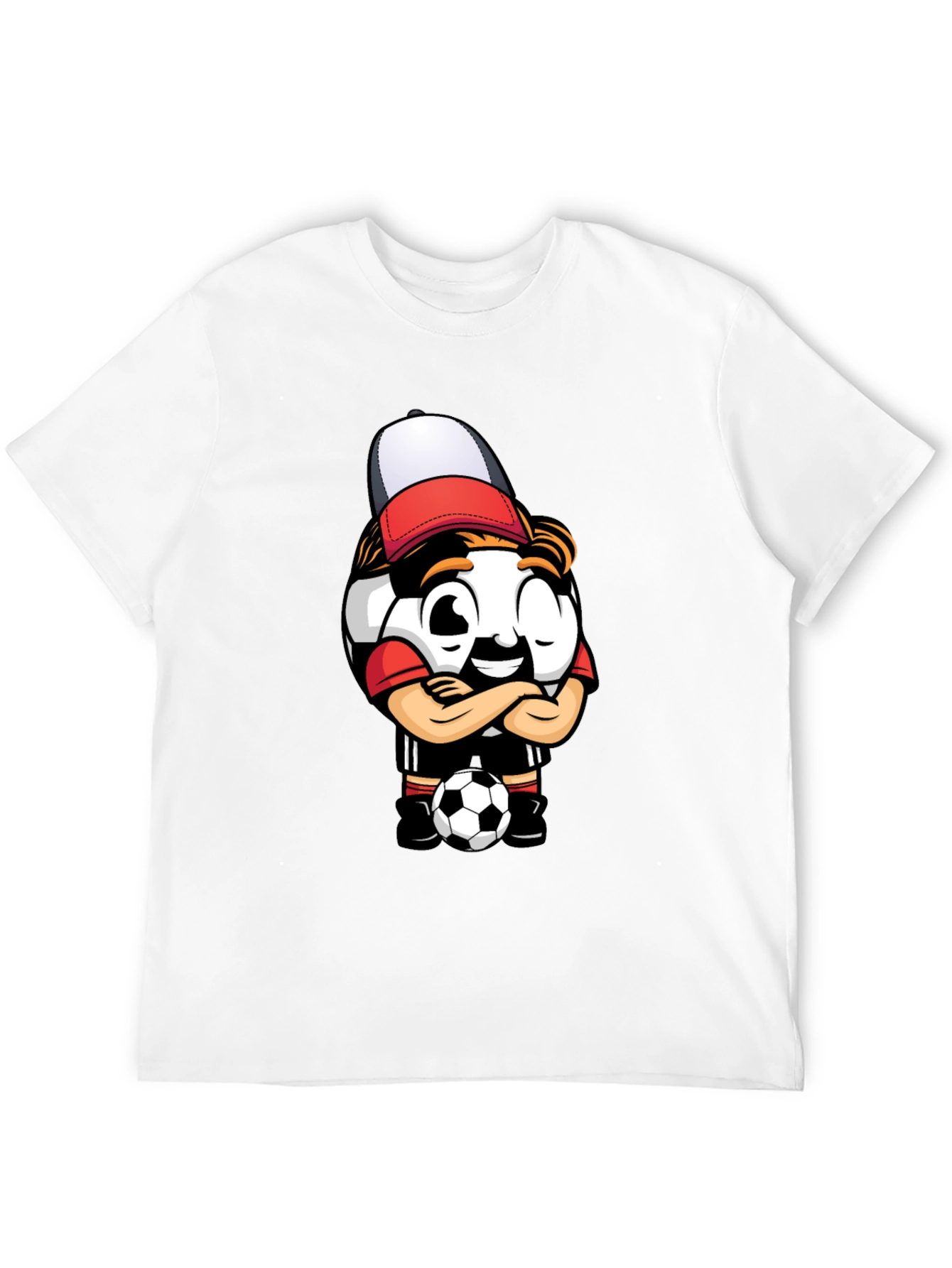 Soccer Ball Cartoon T-Shirt - Cool Graphic Tee