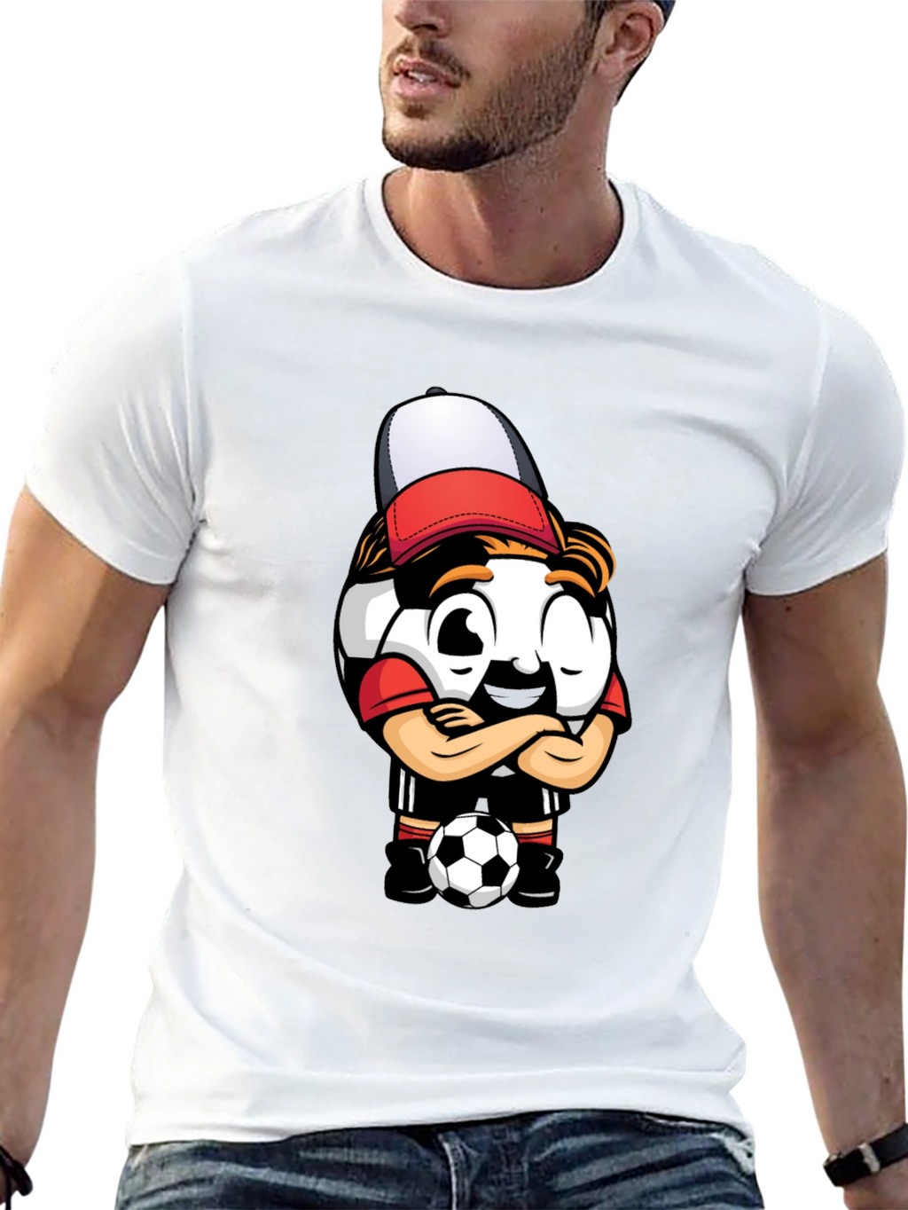 Soccer Ball Cartoon T-Shirt - Cool Graphic Tee