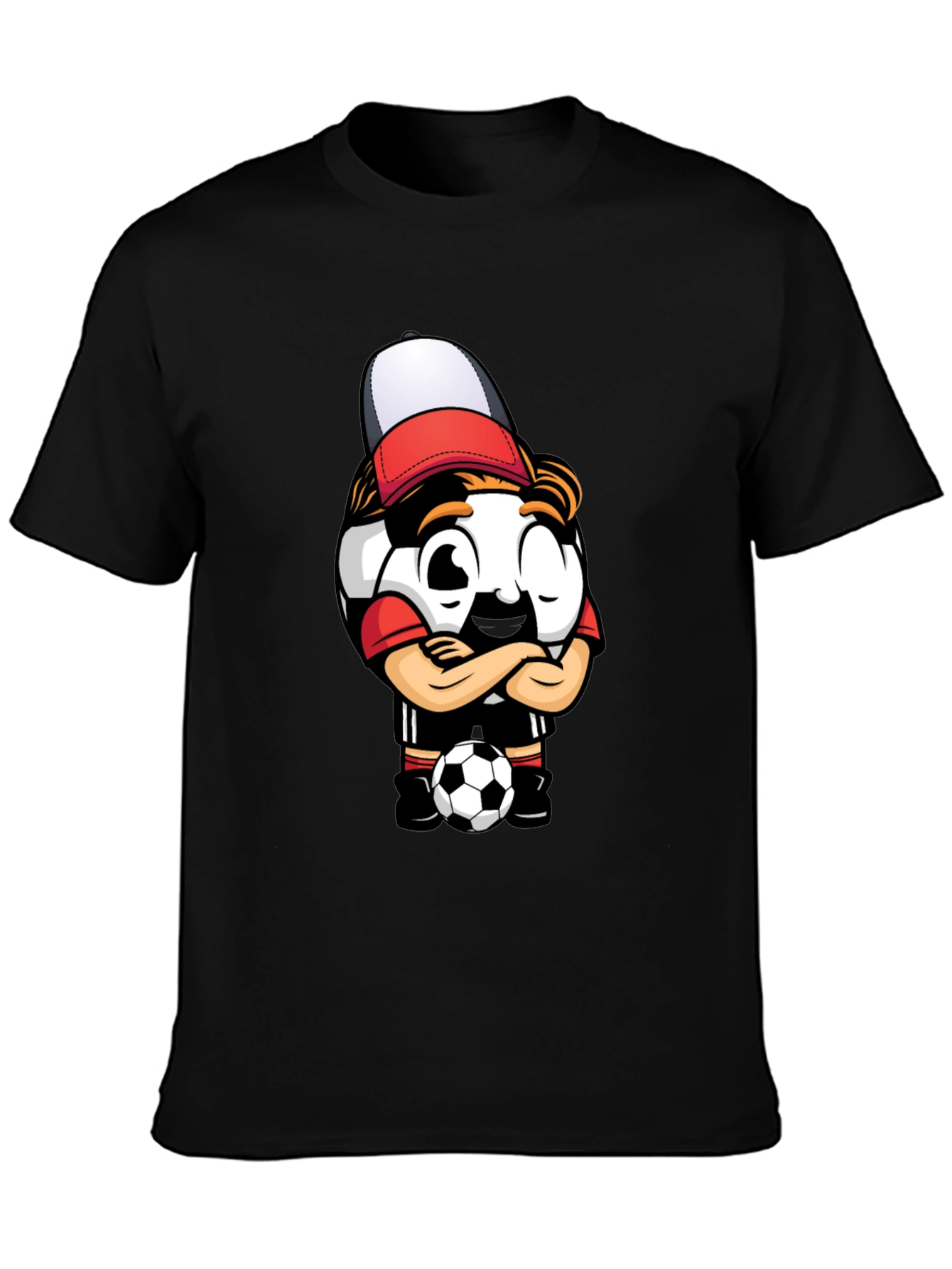 Soccer Ball Cartoon T-Shirt - Cool Graphic Tee