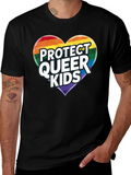 Protect Queer Kids Rainbow Heart Graphic Tee
