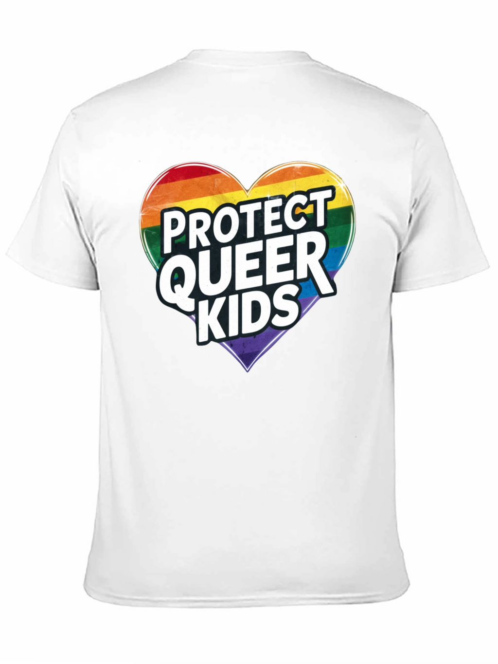 Protect Queer Kids Rainbow Heart Graphic Tee