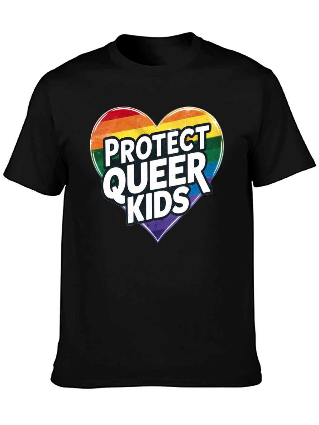 Protect Queer Kids Rainbow Heart Graphic Tee