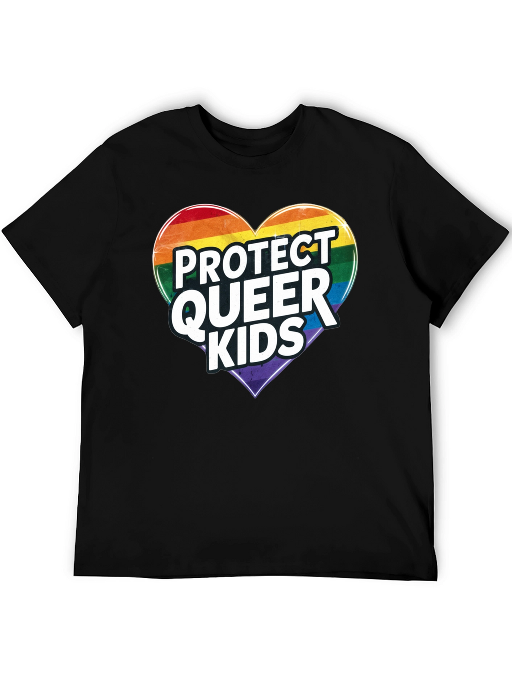 Protect Queer Kids Rainbow Heart Graphic Tee