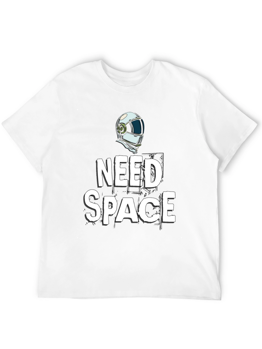 Need Space T-Shirt: Biker Helmet Graphic Tee