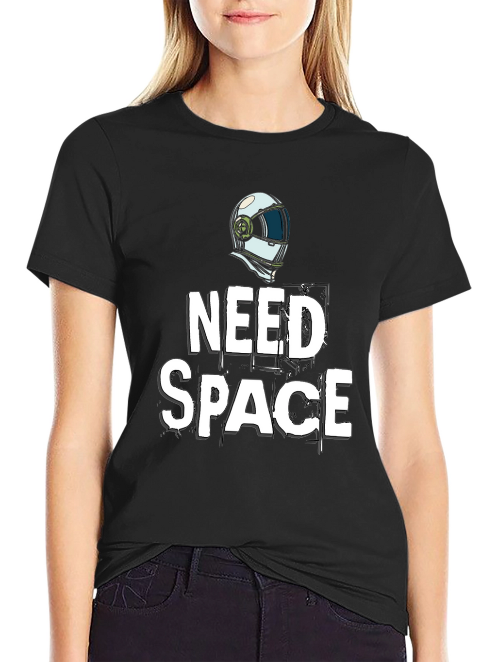 Need Space T-Shirt: Biker Helmet Graphic Tee