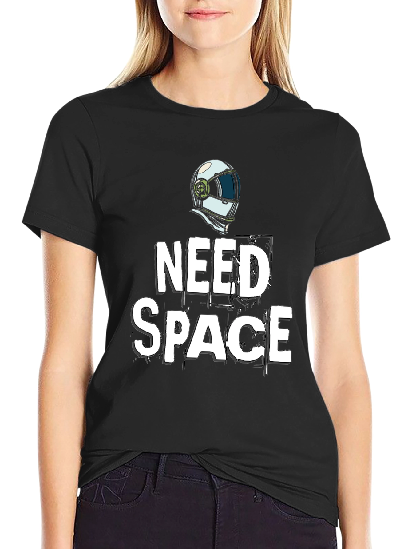 Need Space T-Shirt: Biker Helmet Graphic Tee