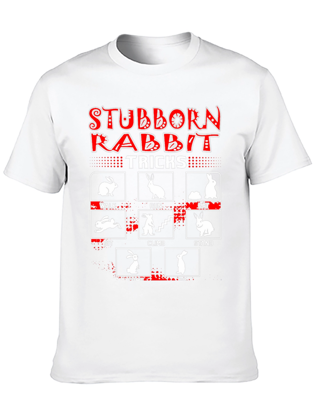 Stubborn Rabbit Tricks Graphic T-Shirt