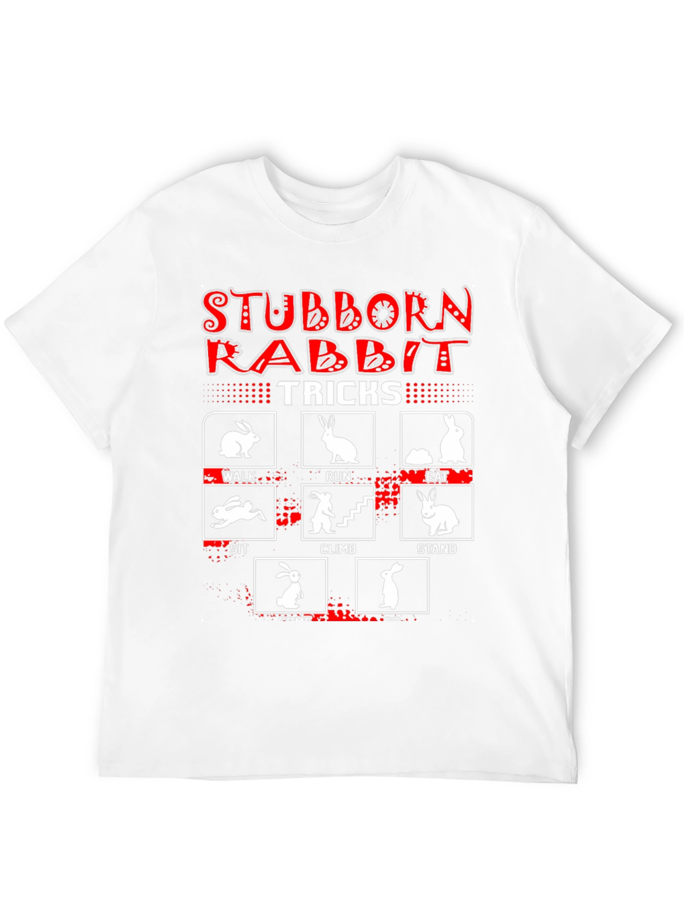 Stubborn Rabbit Tricks Graphic T-Shirt