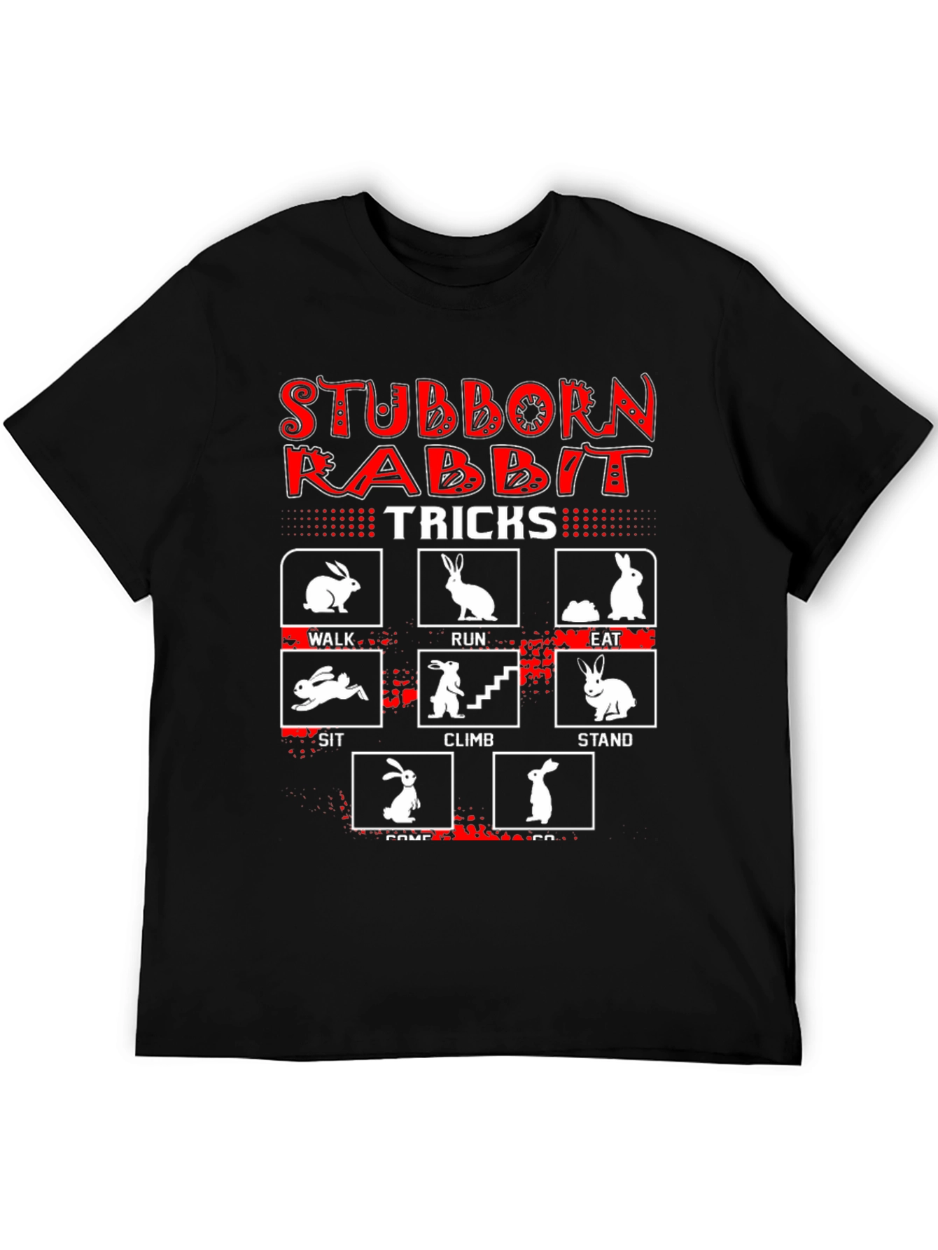Stubborn Rabbit Tricks Graphic T-Shirt