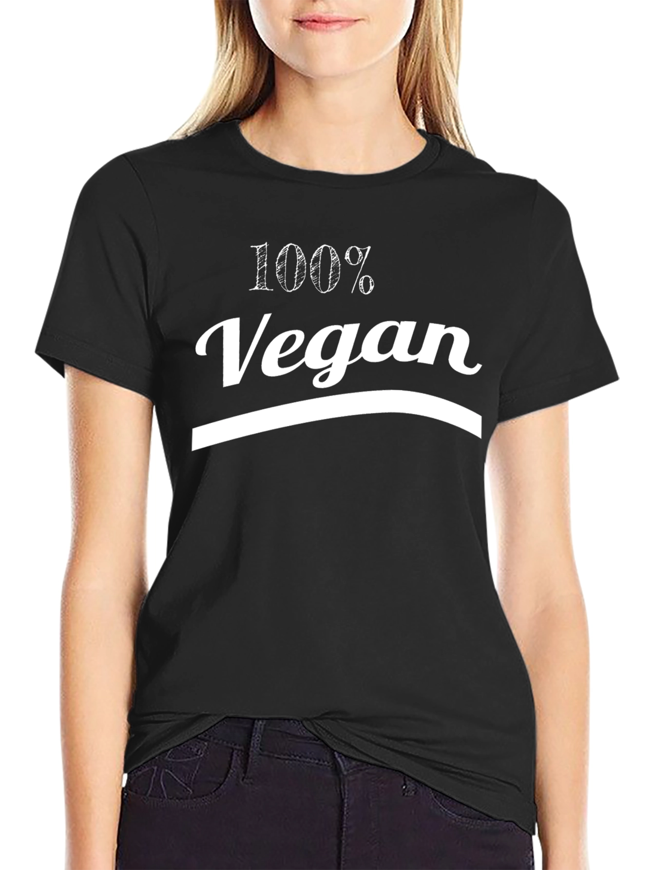 100% Vegan Black T-Shirt - Ethical & Stylish