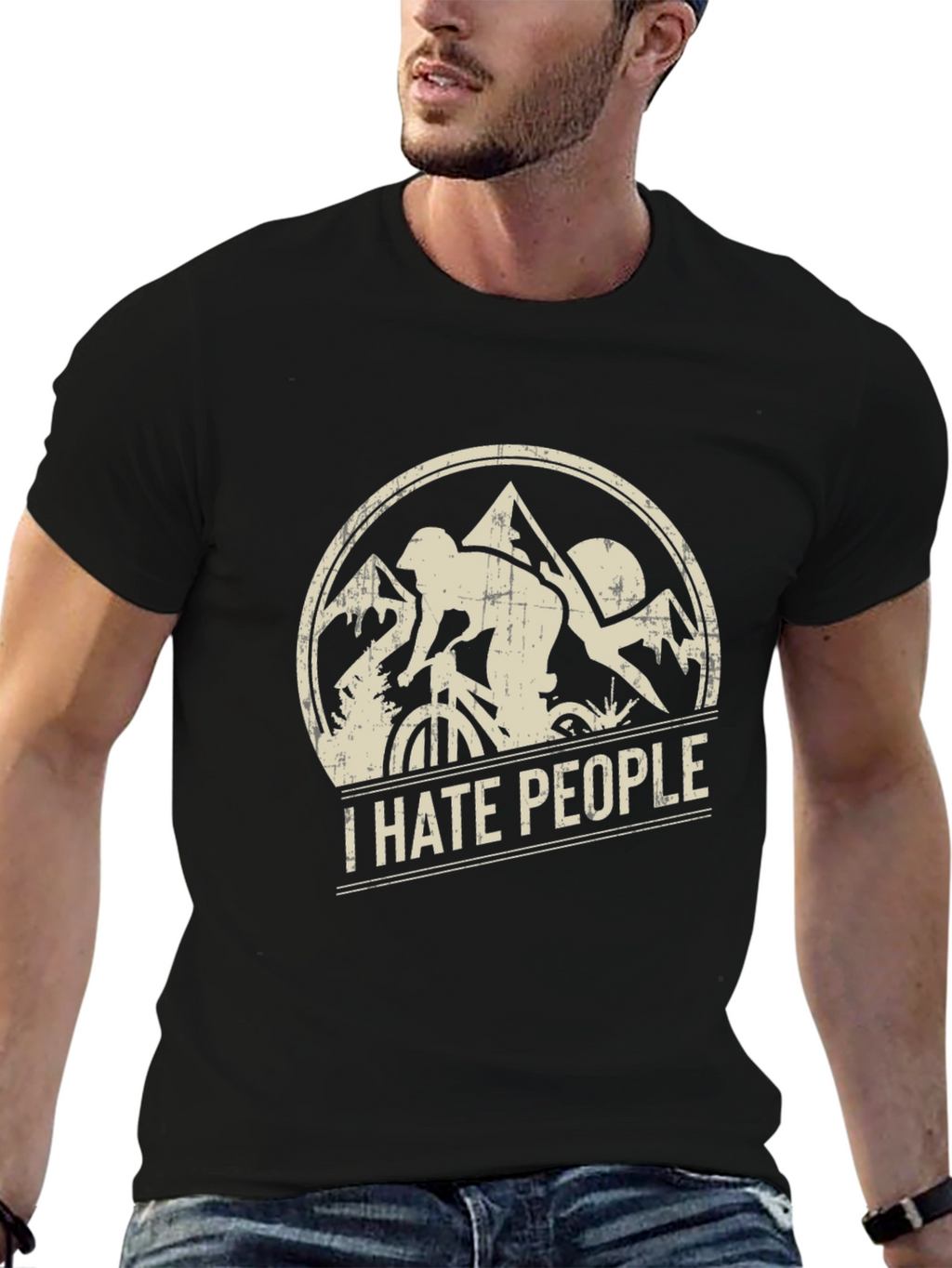I Hate People Mountain Biking T-Shirt