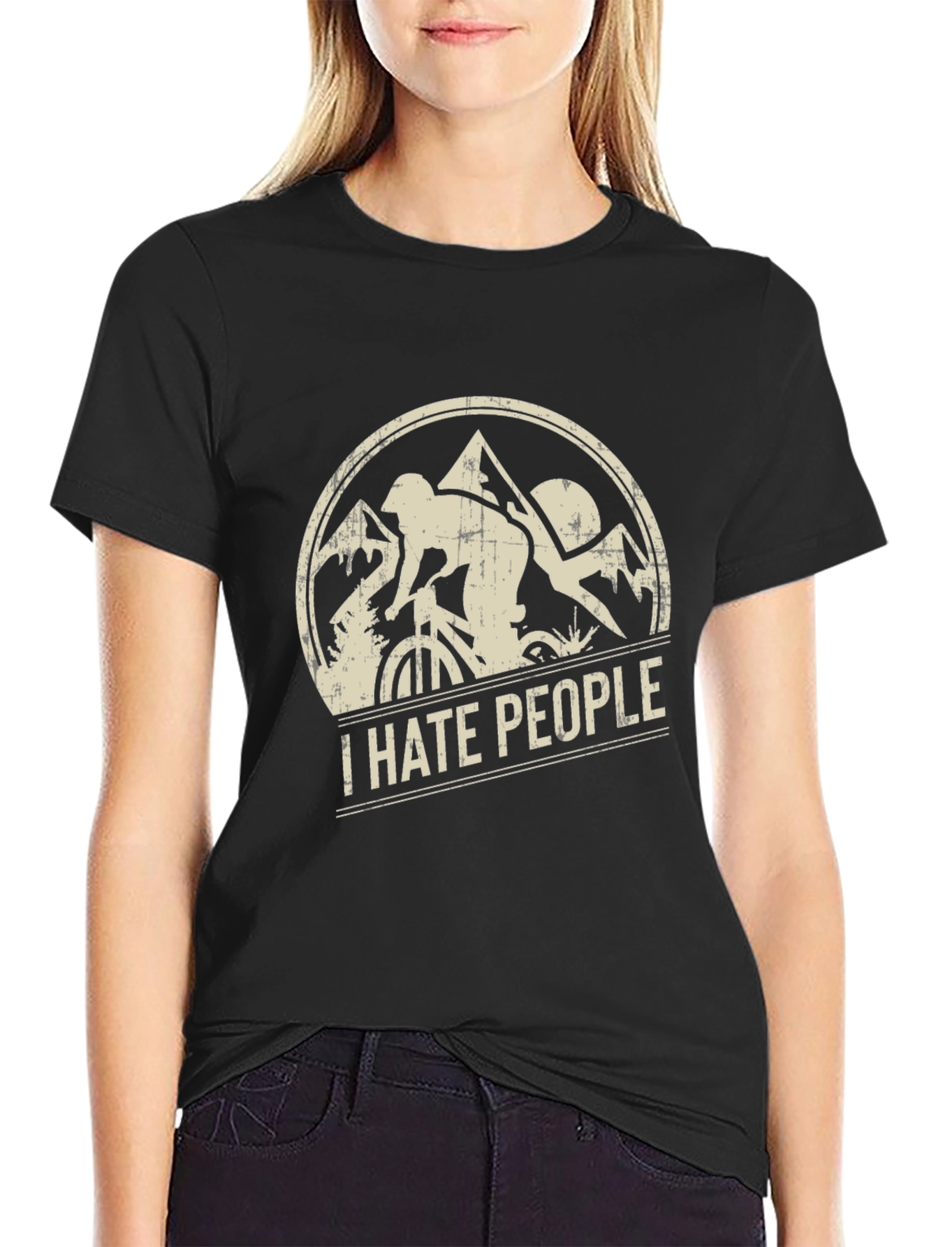 I Hate People Mountain Biking T-Shirt