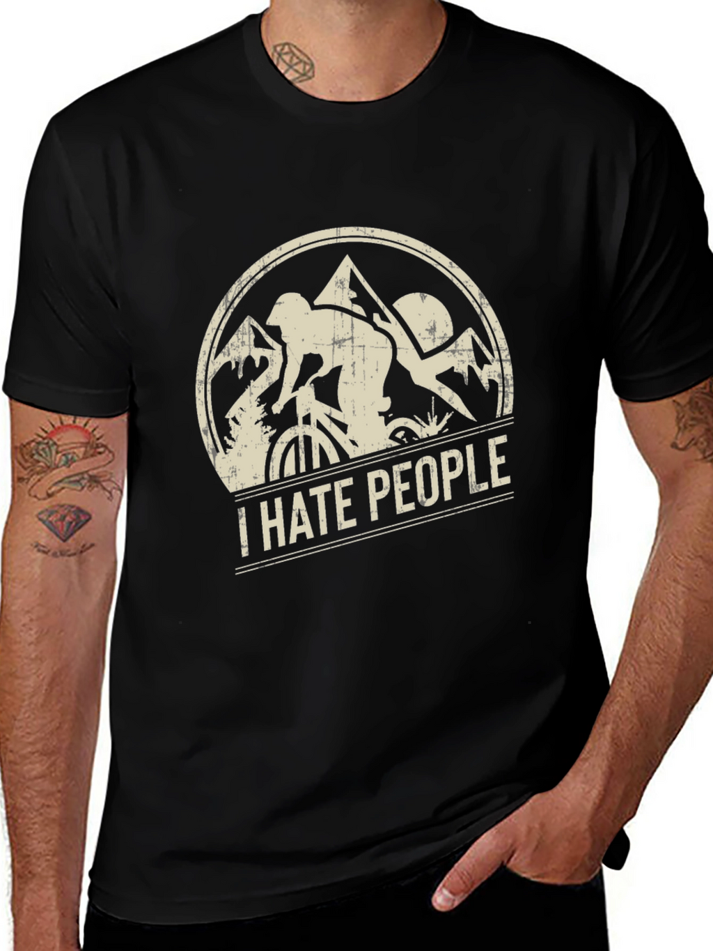 I Hate People Mountain Biking T-Shirt