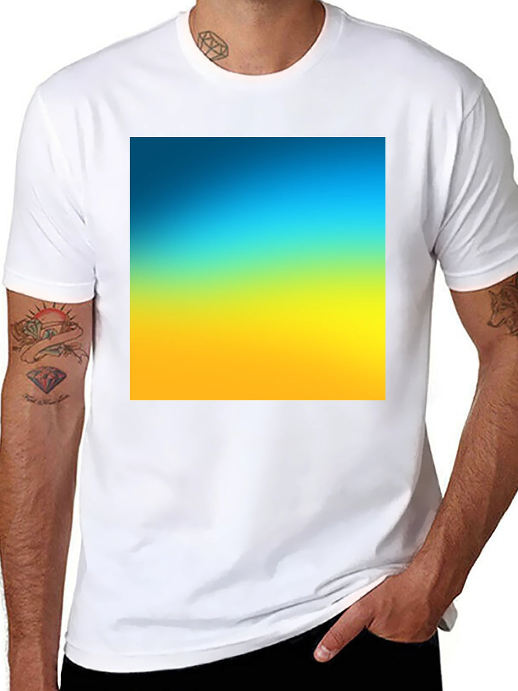 Gradient Tee - Blue to Yellow Fade
