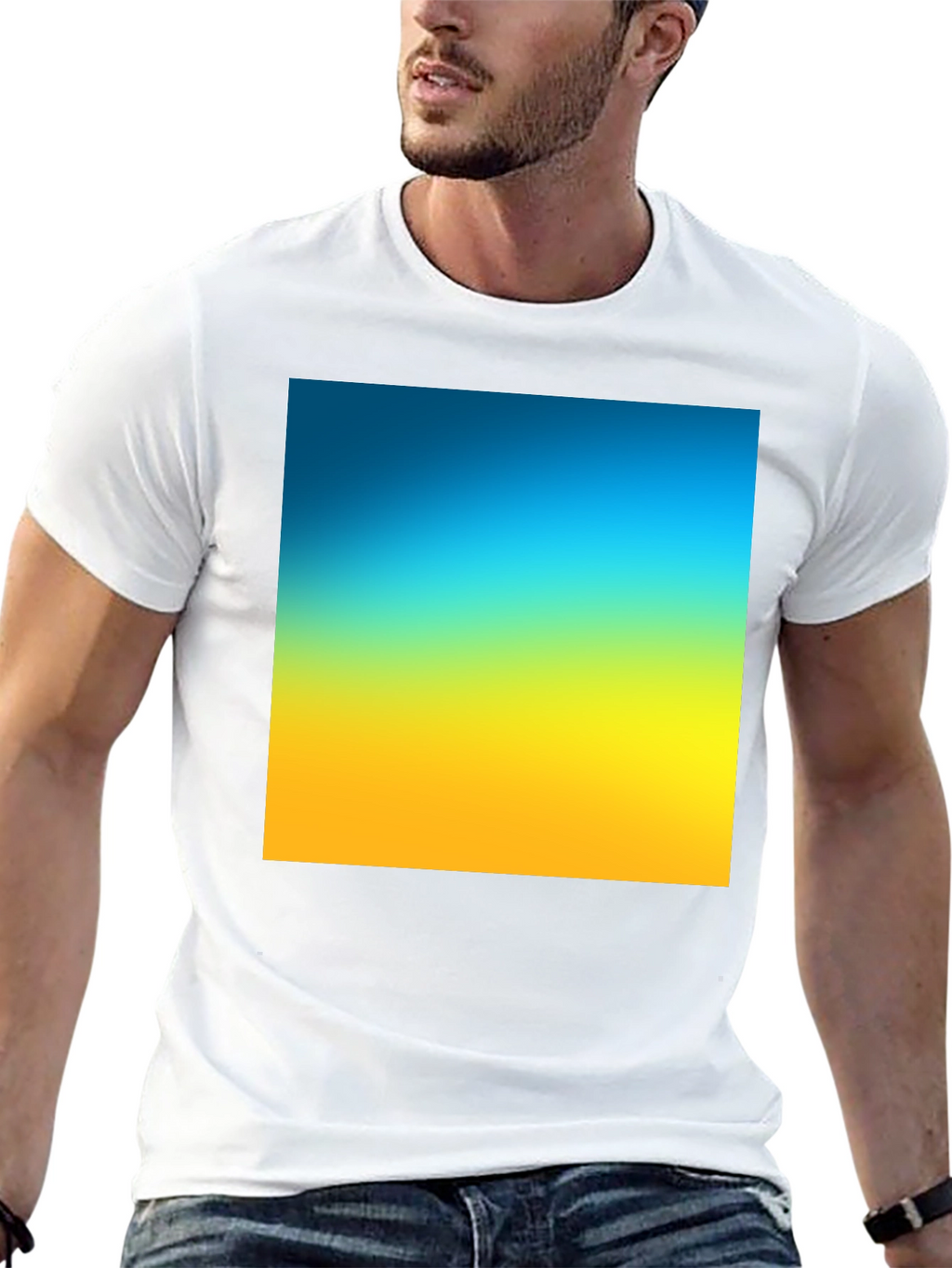 Gradient Tee - Blue to Yellow Fade