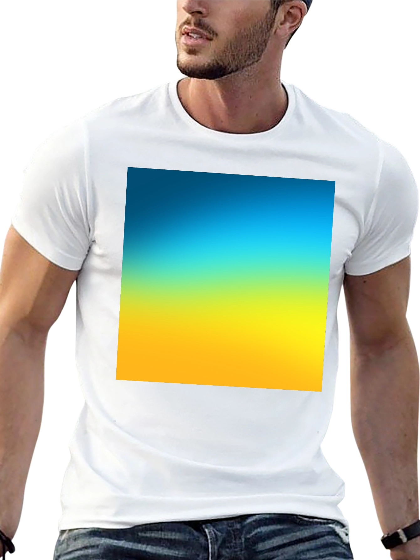 Gradient Tee - Blue to Yellow Fade