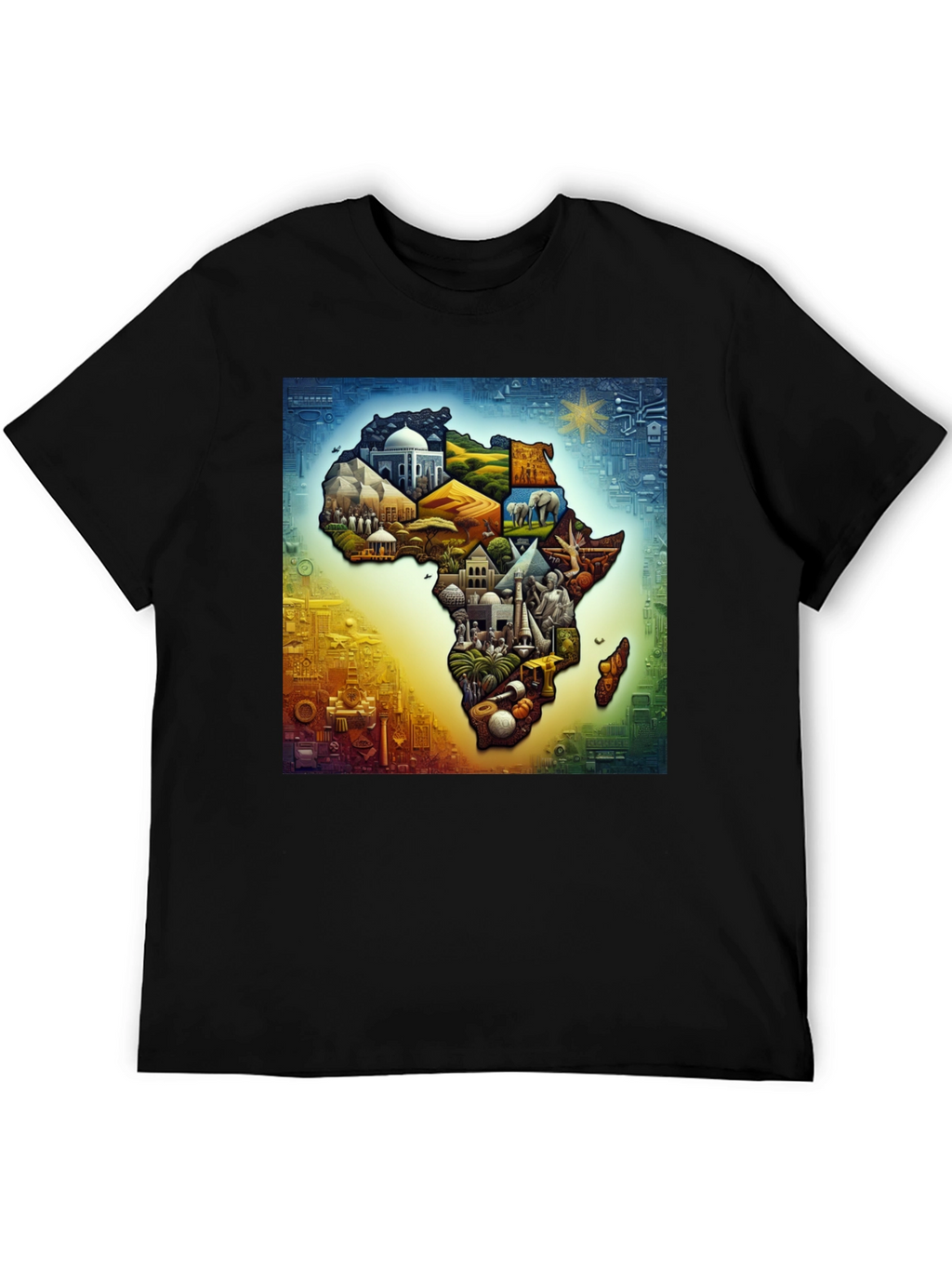 African Continent Landmarks Graphic Tee