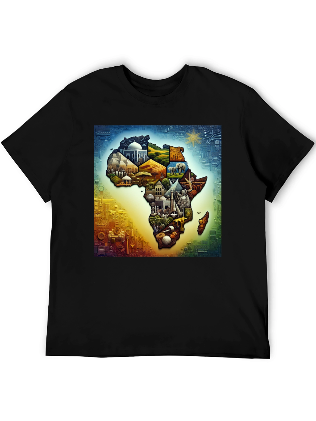African Continent Landmarks Graphic Tee