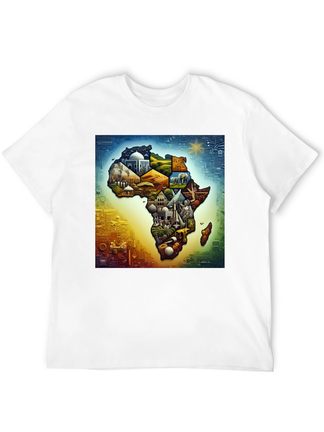 African Continent Landmarks Graphic Tee