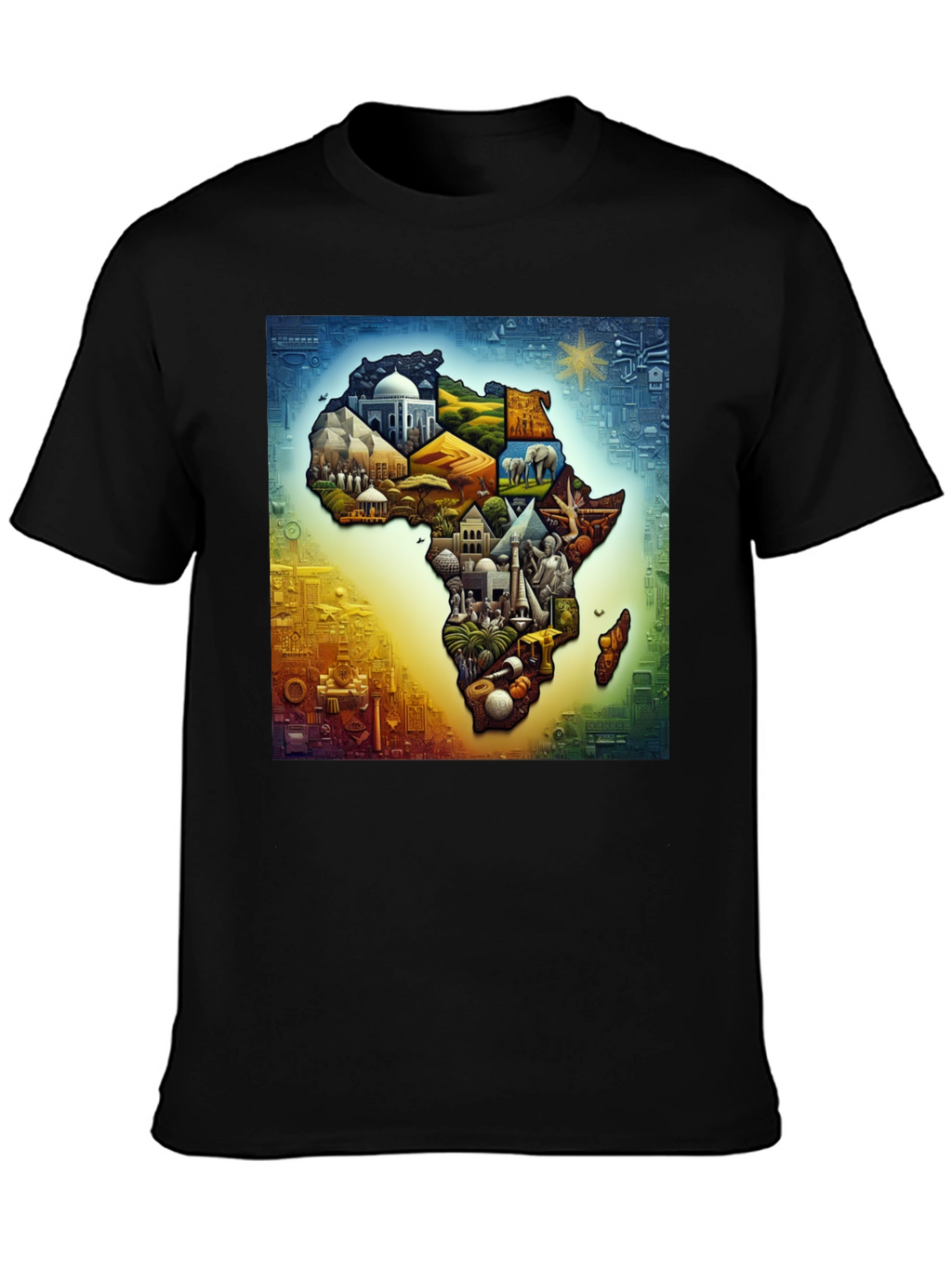 African Continent Landmarks Graphic Tee