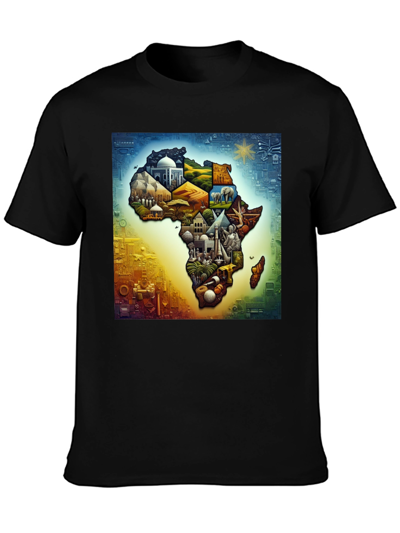 African Continent Landmarks Graphic Tee