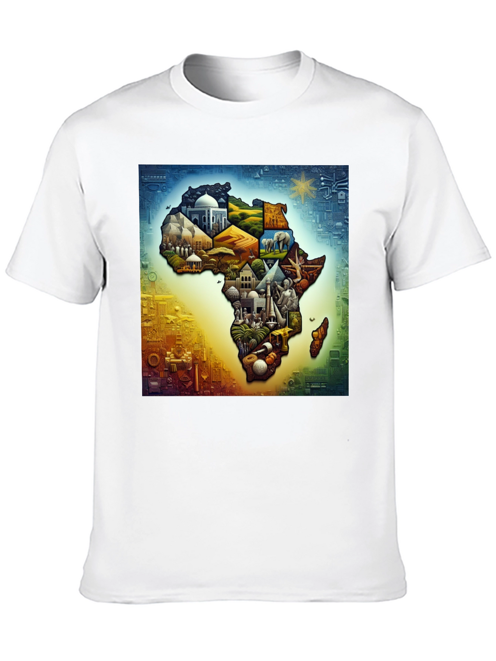 African Continent Landmarks Graphic Tee