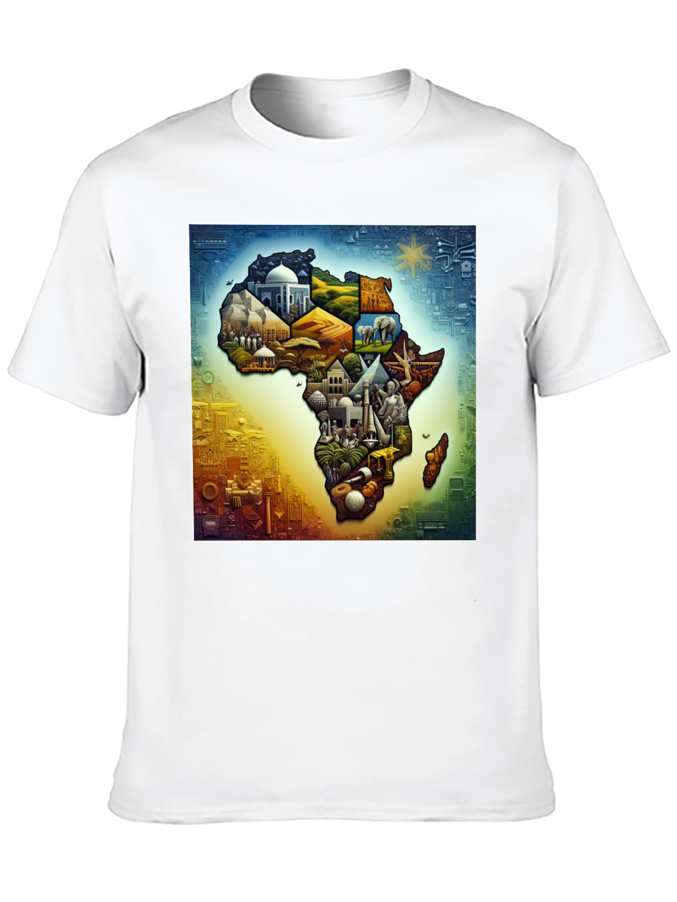 African Continent Landmarks Graphic Tee