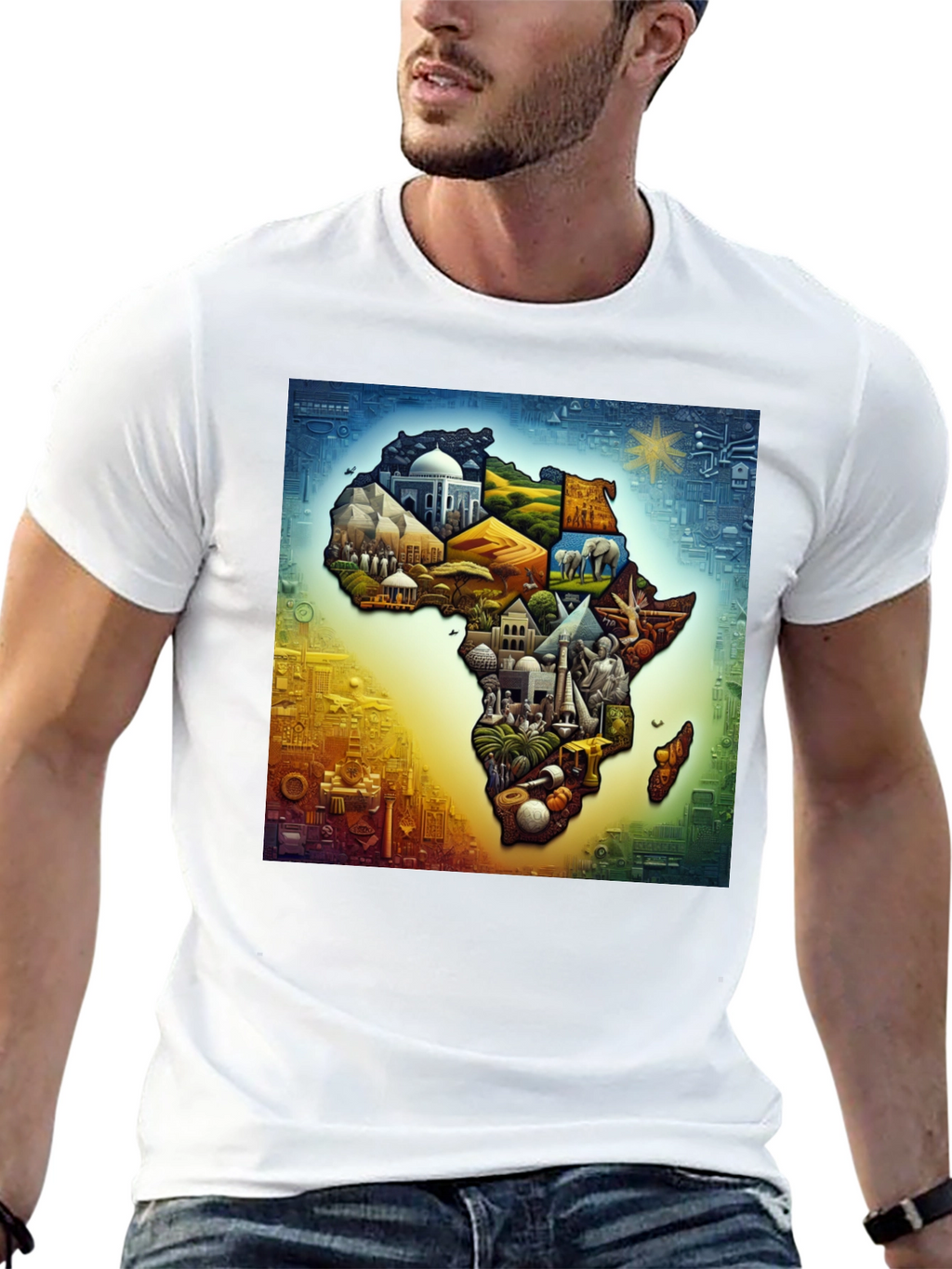 African Continent Landmarks Graphic Tee