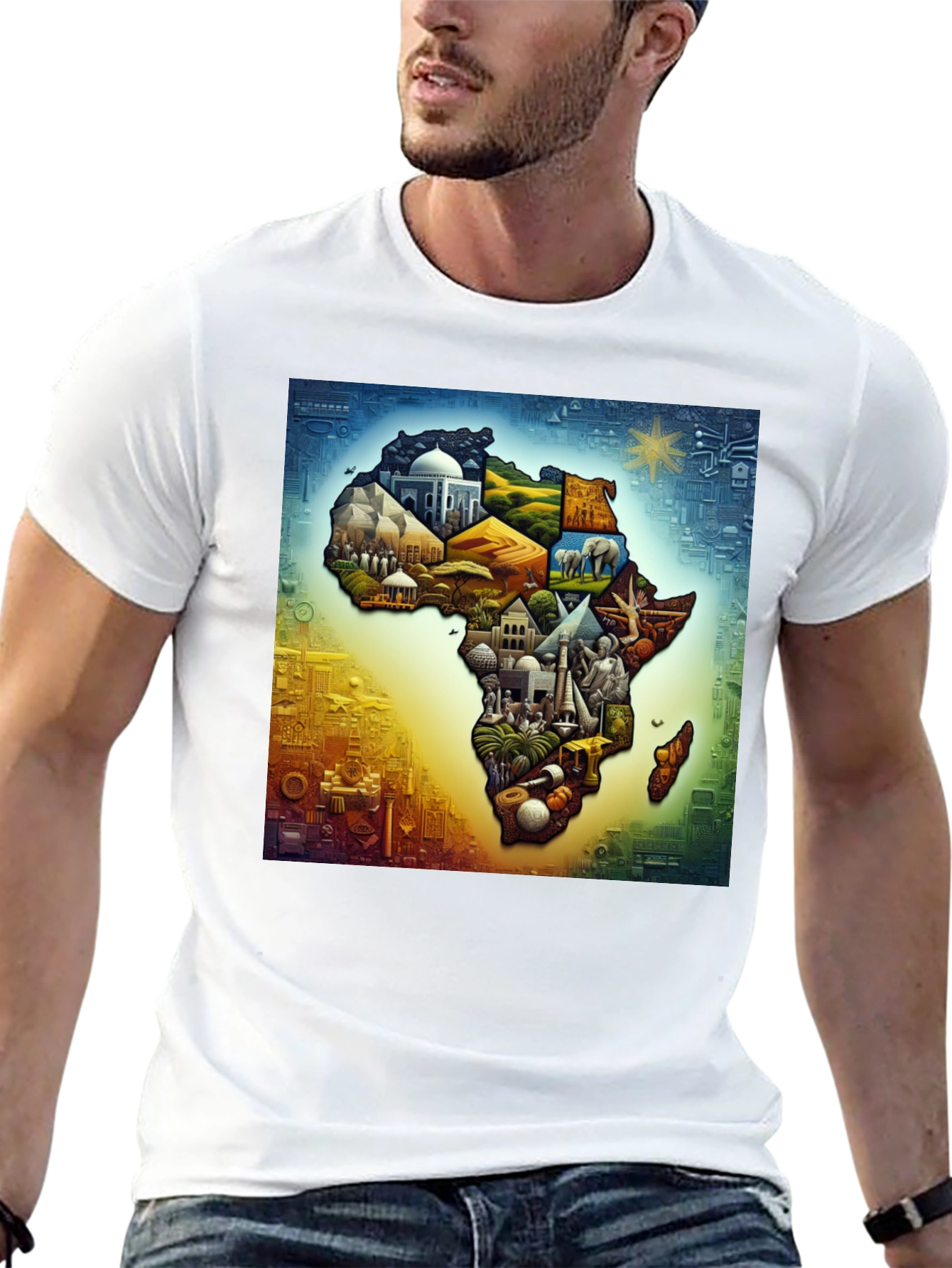 African Continent Landmarks Graphic Tee