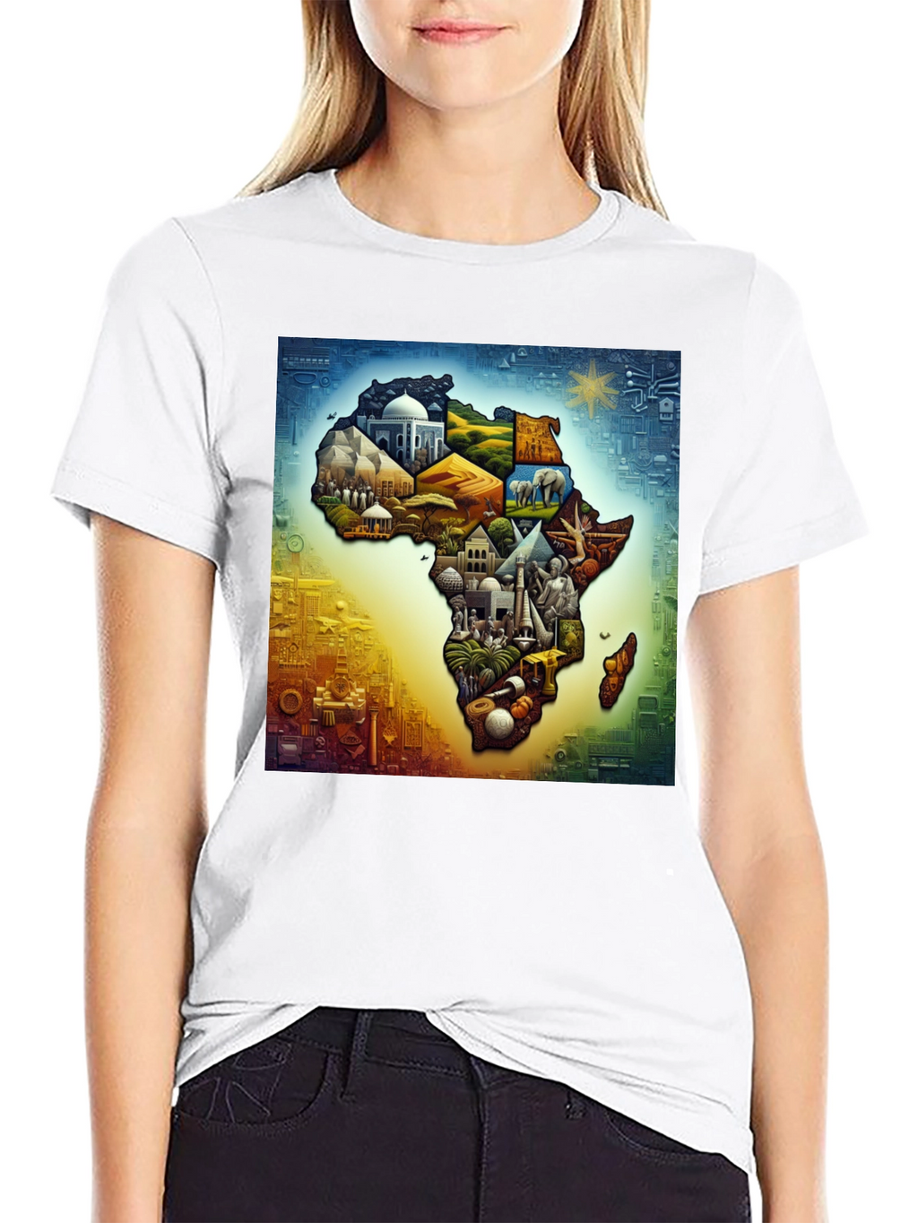 African Continent Landmarks Graphic Tee