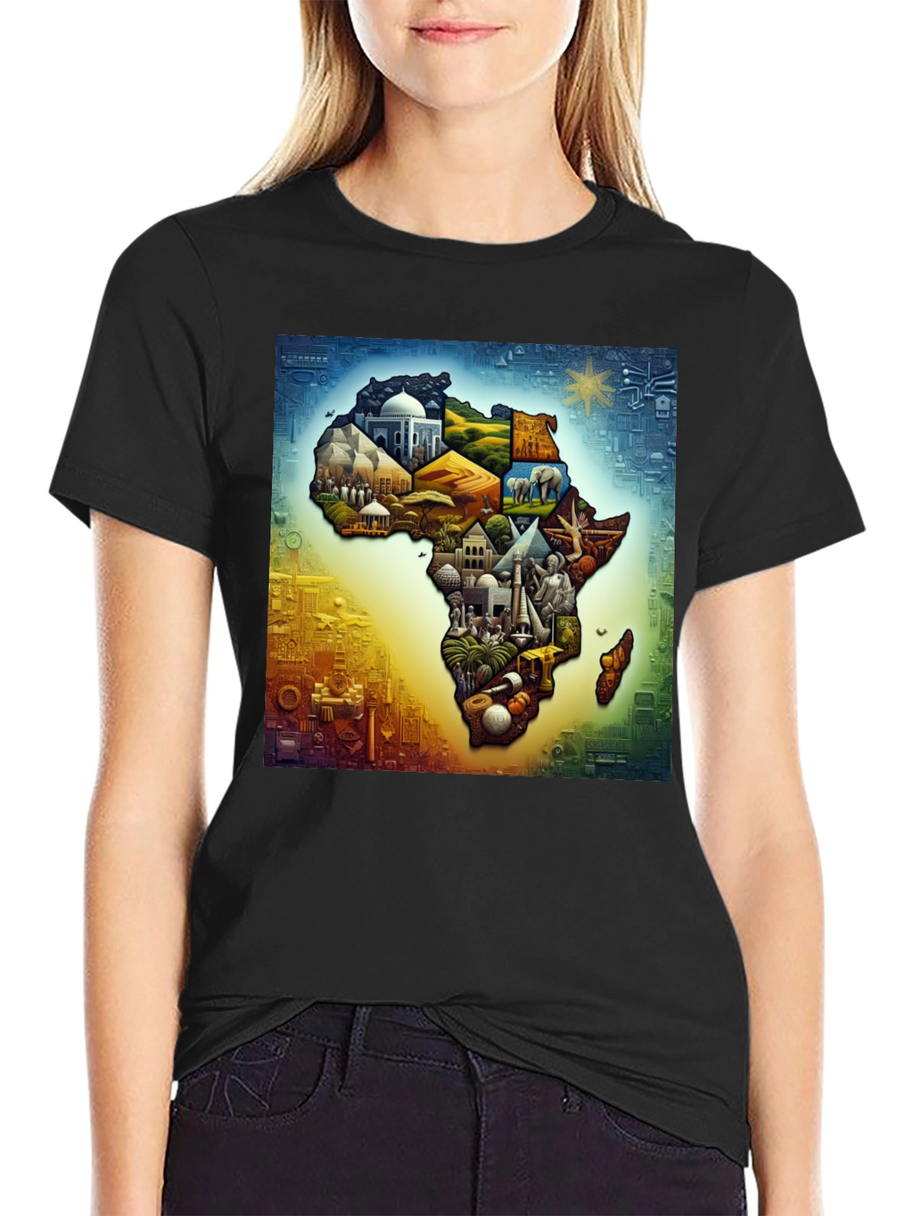 African Continent Landmarks Graphic Tee