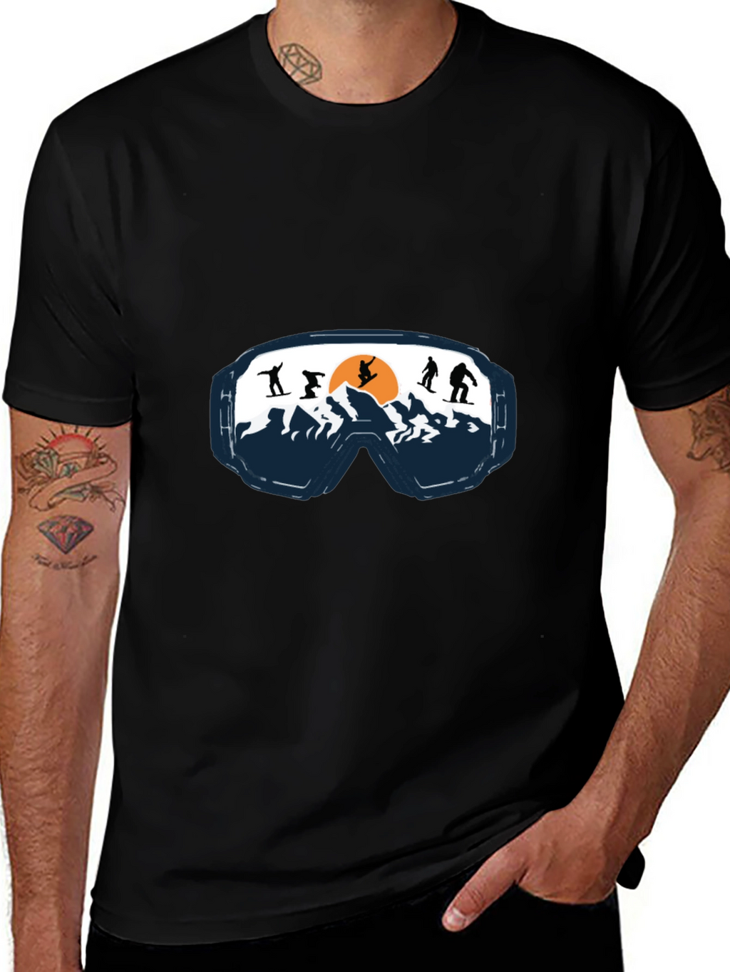 Ski Goggles Graphic Tee - Mountain Adventure Shirt