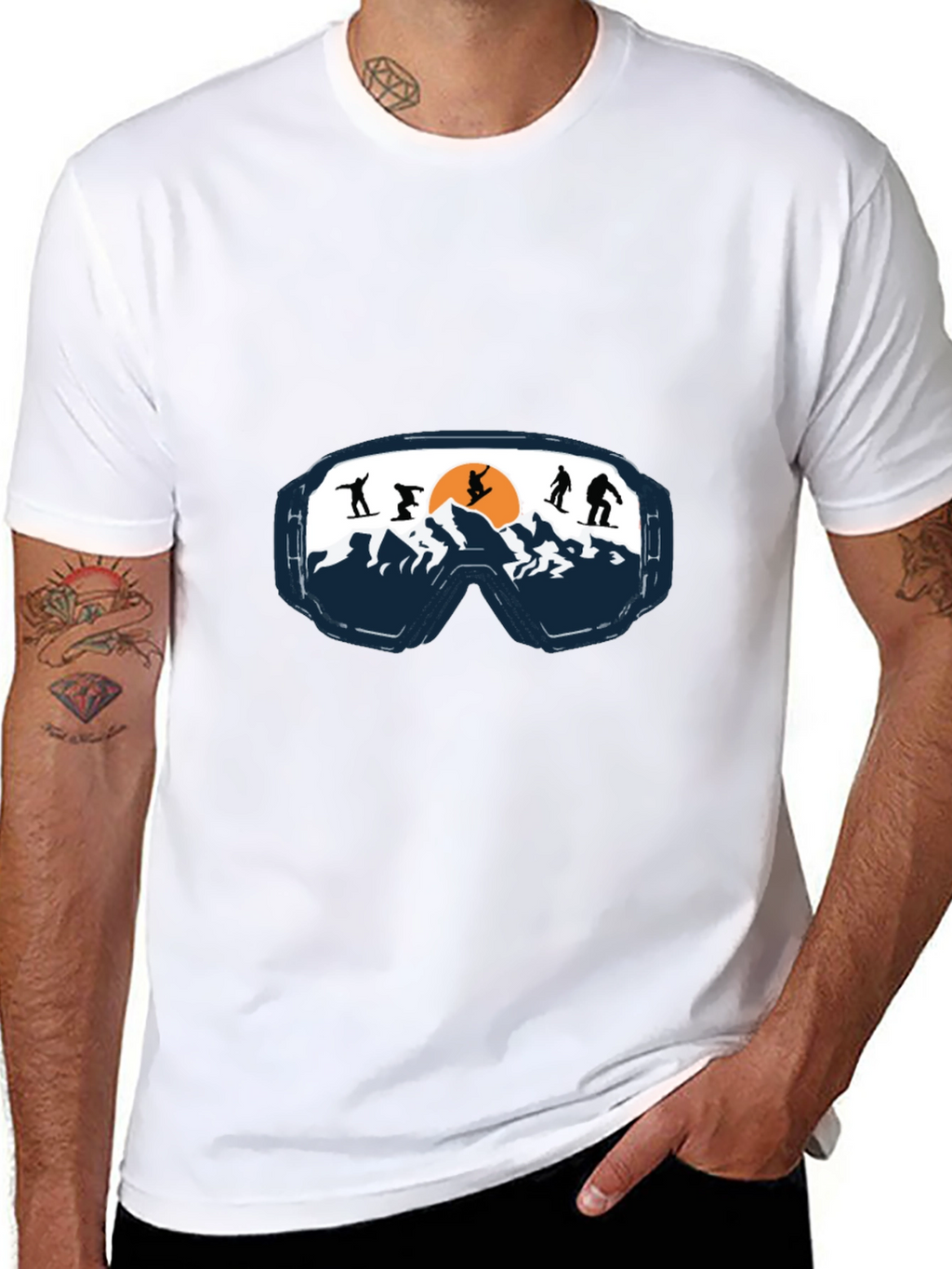 Ski Goggles Graphic Tee - Mountain Adventure Shirt