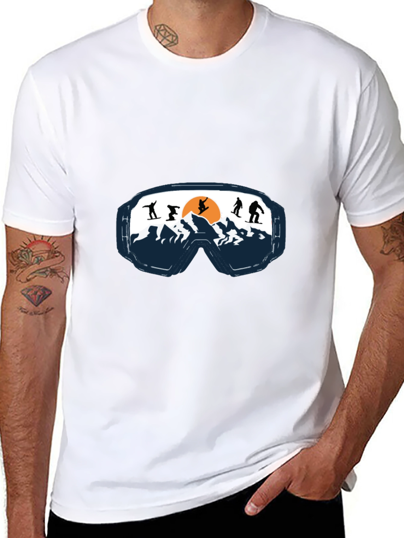 Ski Goggles Graphic Tee - Mountain Adventure Shirt