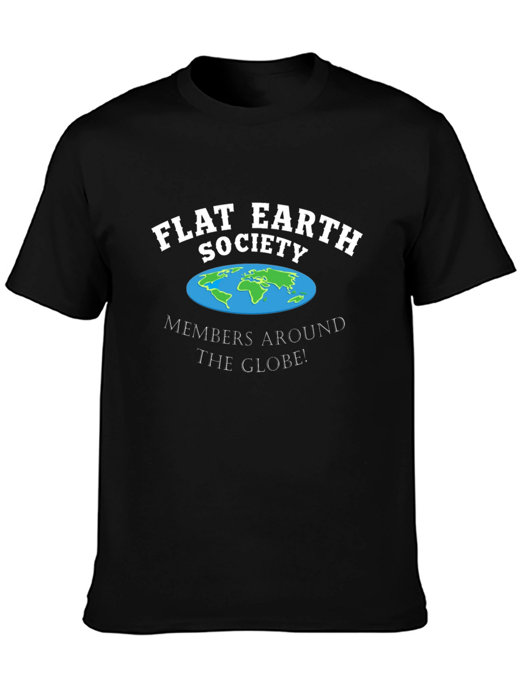Flat Earth Society Black T-Shirt