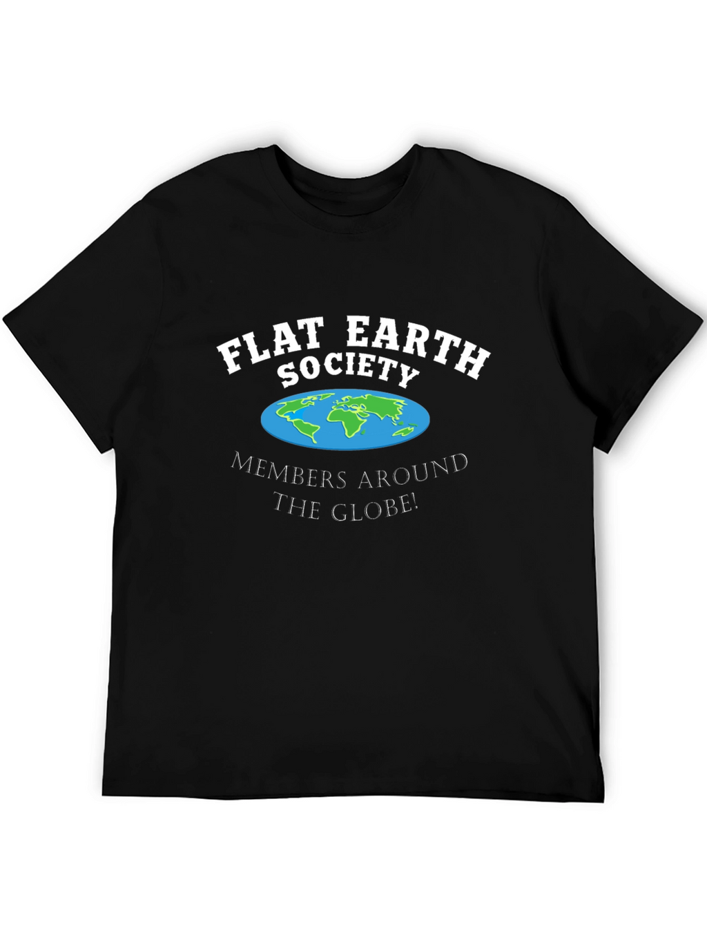 Flat Earth Society Black T-Shirt