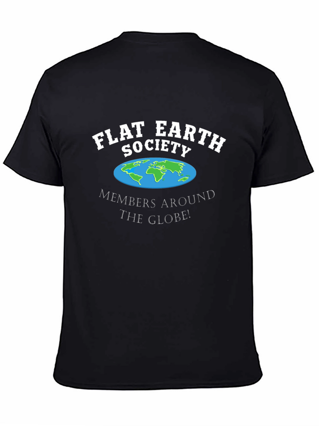 Flat Earth Society Black T-Shirt