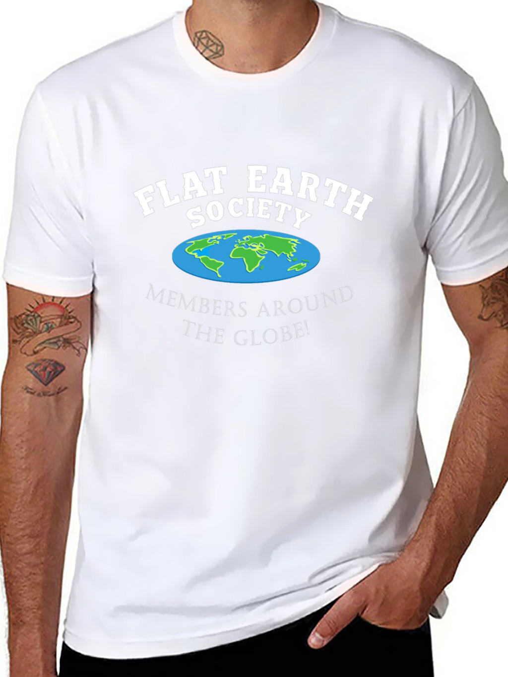Flat Earth Society Black T-Shirt