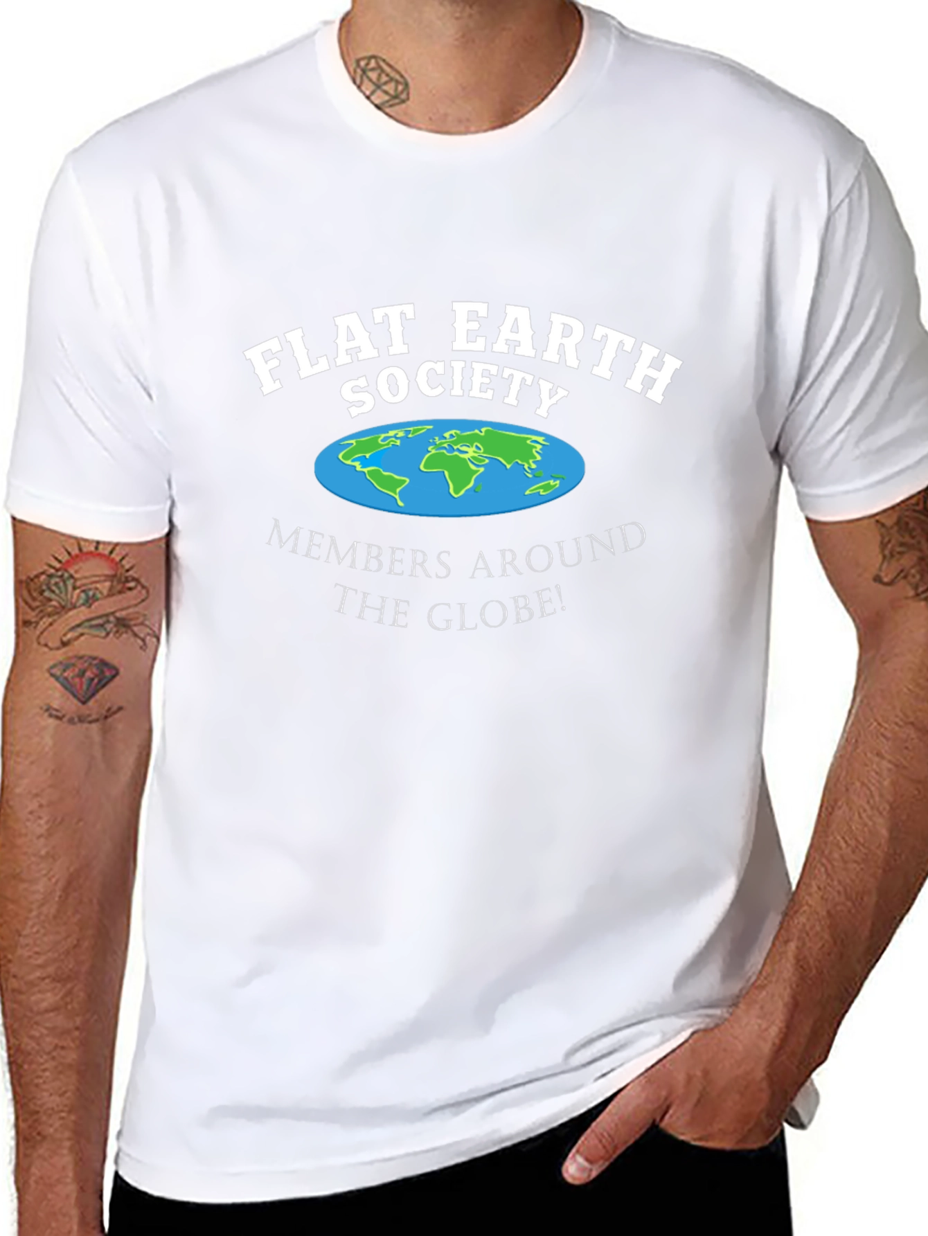 Flat Earth Society Black T-Shirt