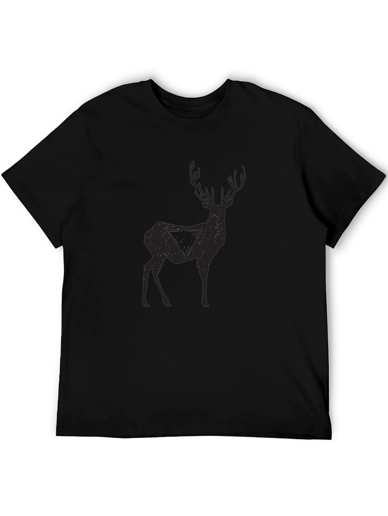 Mens Black Deer Graphic T-Shirt