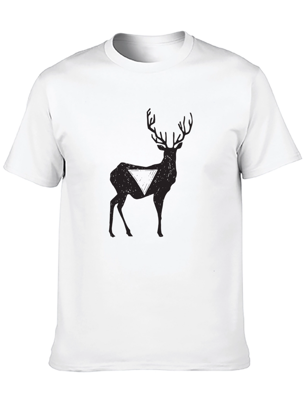Mens Black Deer Graphic T-Shirt