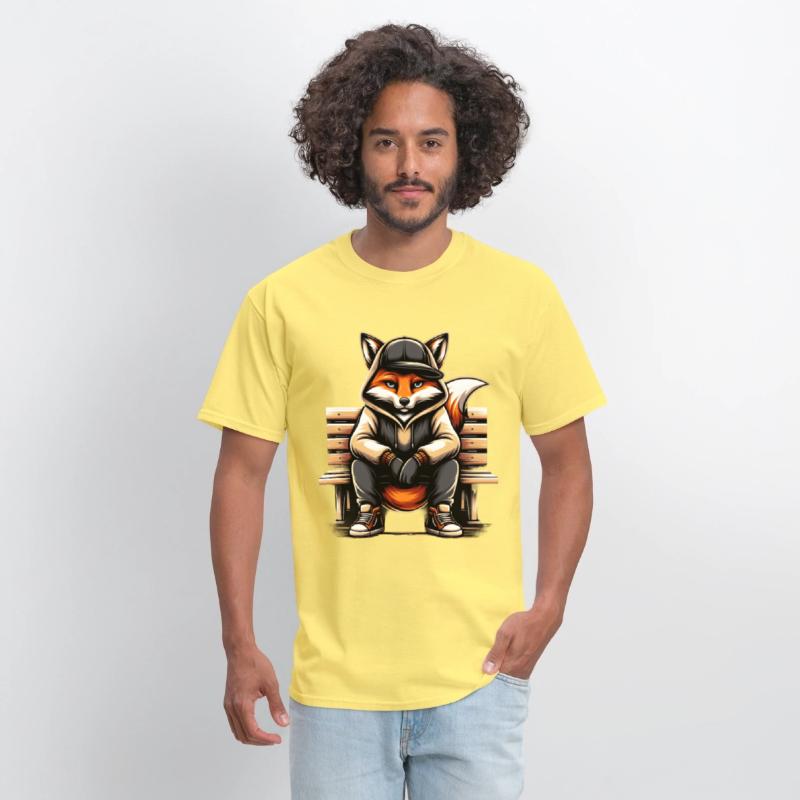 A Cartoon Fox Sitting On A Park Bench