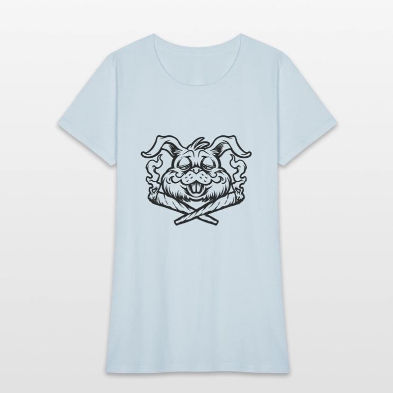 A funny rabbit with cigars