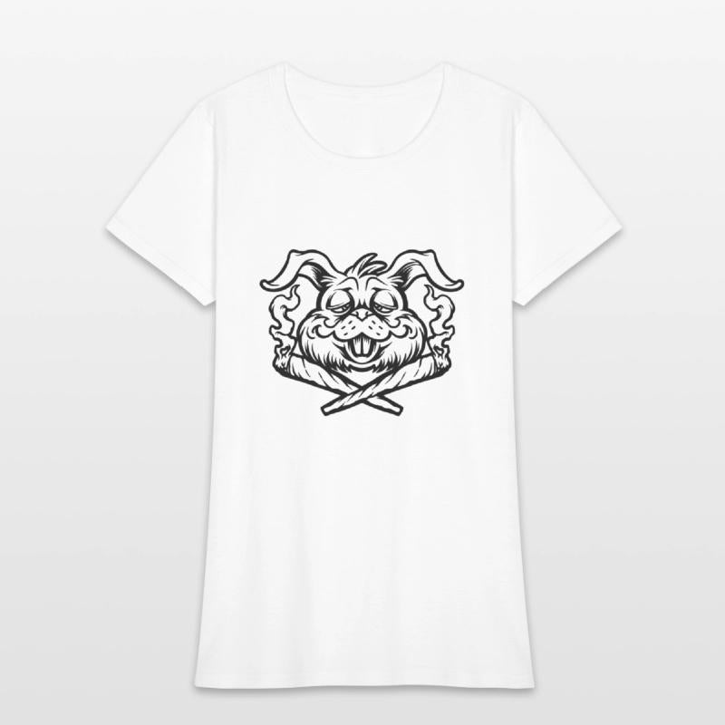 A funny rabbit with cigars