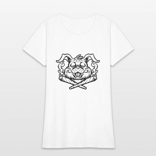 A funny rabbit with cigars