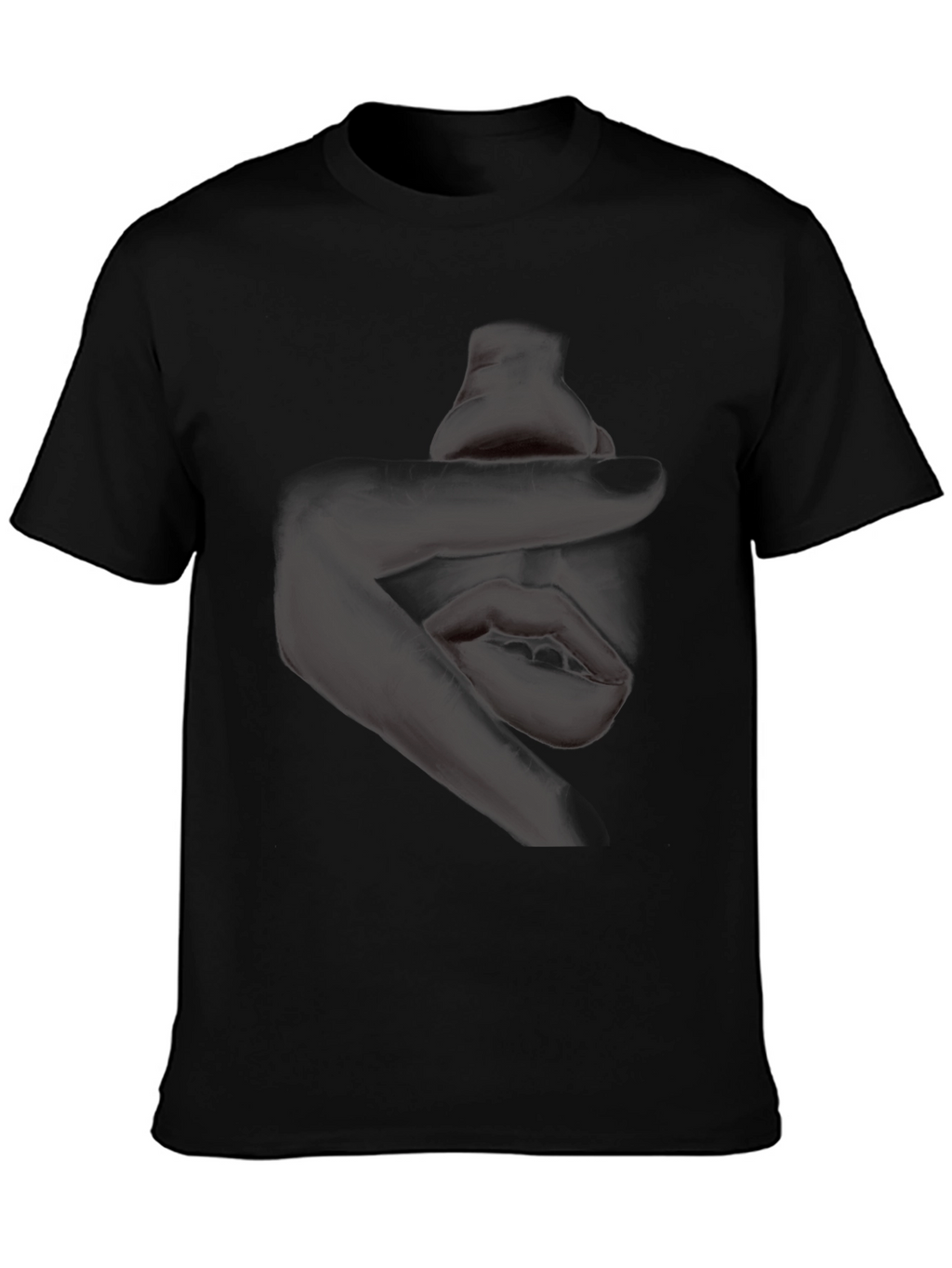 Black Graphic Tee - Abstract Design