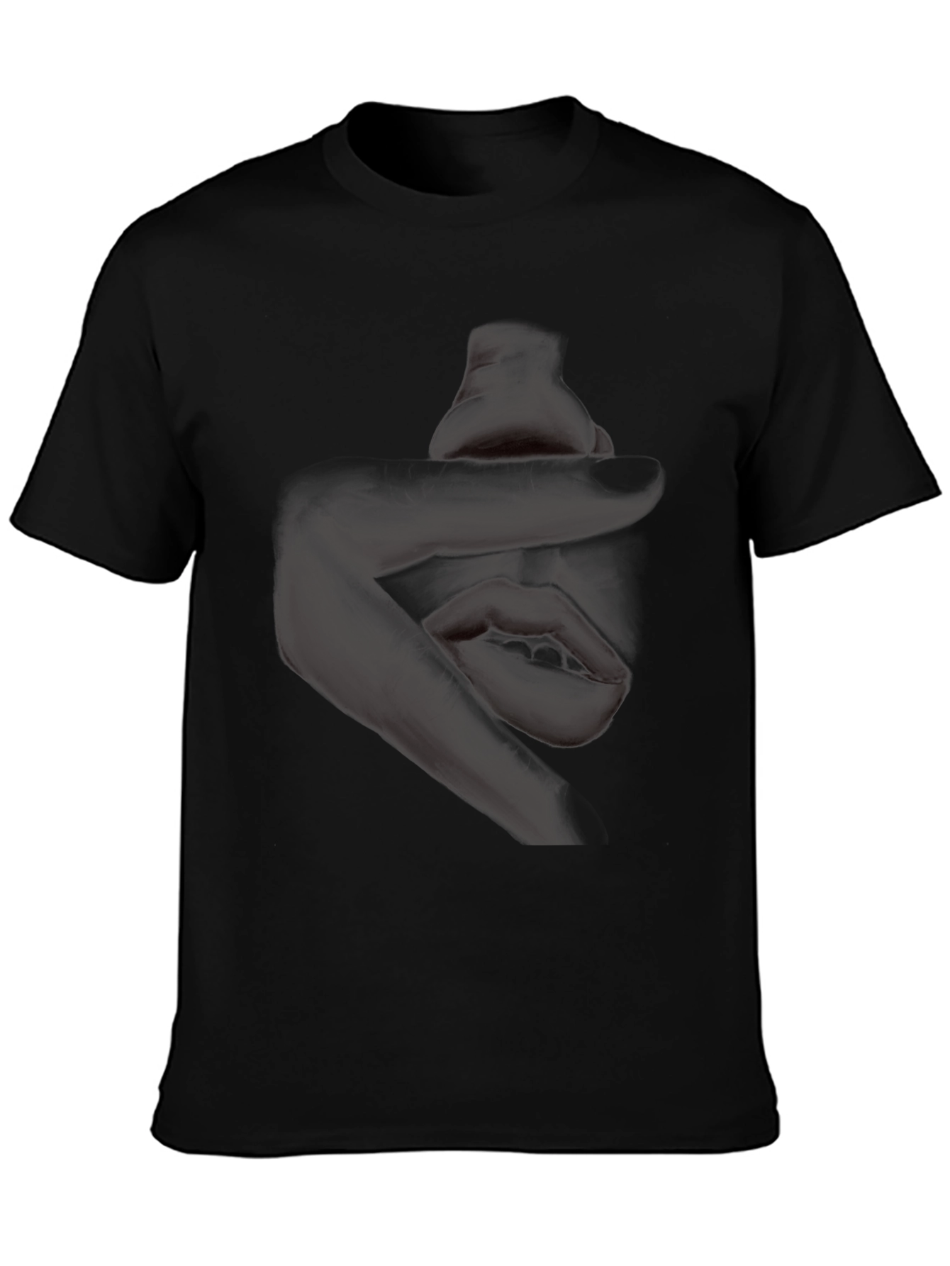 Black Graphic Tee - Abstract Design