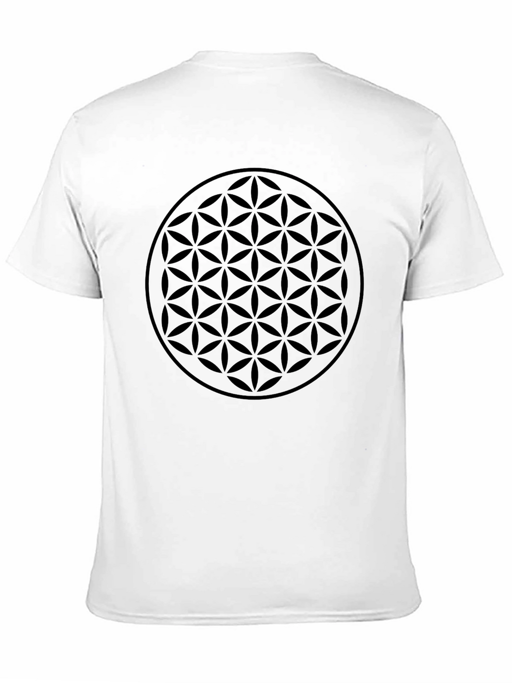 Mens Black Flower of Life Graphic T-Shirt