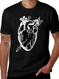 Anatomical Heart Arrow Graphic Tee - Unique Style