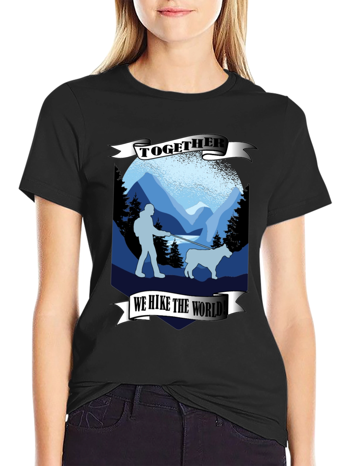 Hiker & Dog T-Shirt: Together We Hike the World